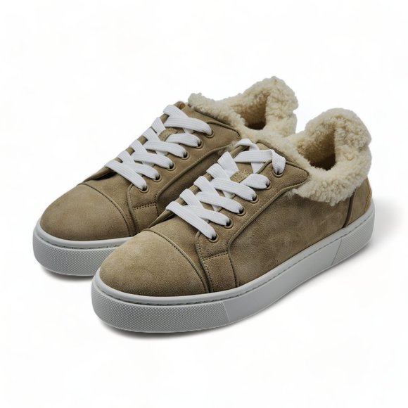 Christian Louboutin Shoes - Christian Louboutin Vierissima Shearling-trimmed Suede Sneakers US 10 | NEW $945